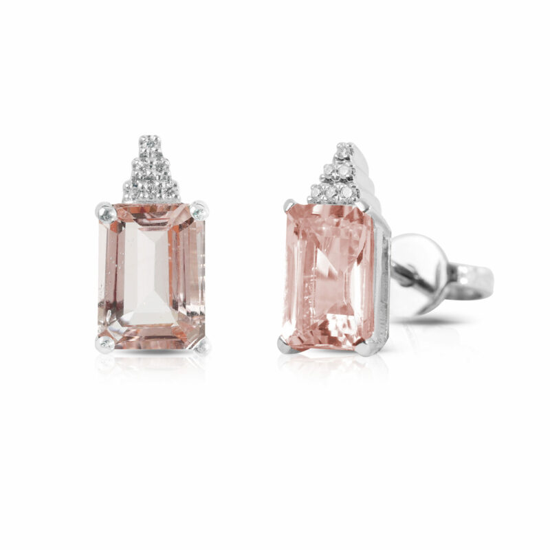 87 ORECCHINI MORGANITE OVALE-OTTAGONALE - immagine 2