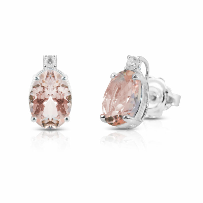 87 ORECCHINI MORGANITE OVALE-OTTAGONALE