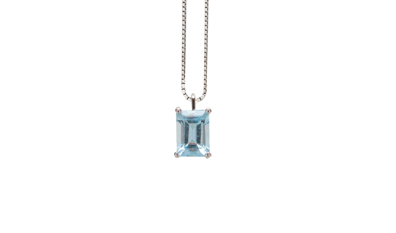 L 112 CIONDOLO ACQUAMARINA 6X4 LIGHT - immagine 3