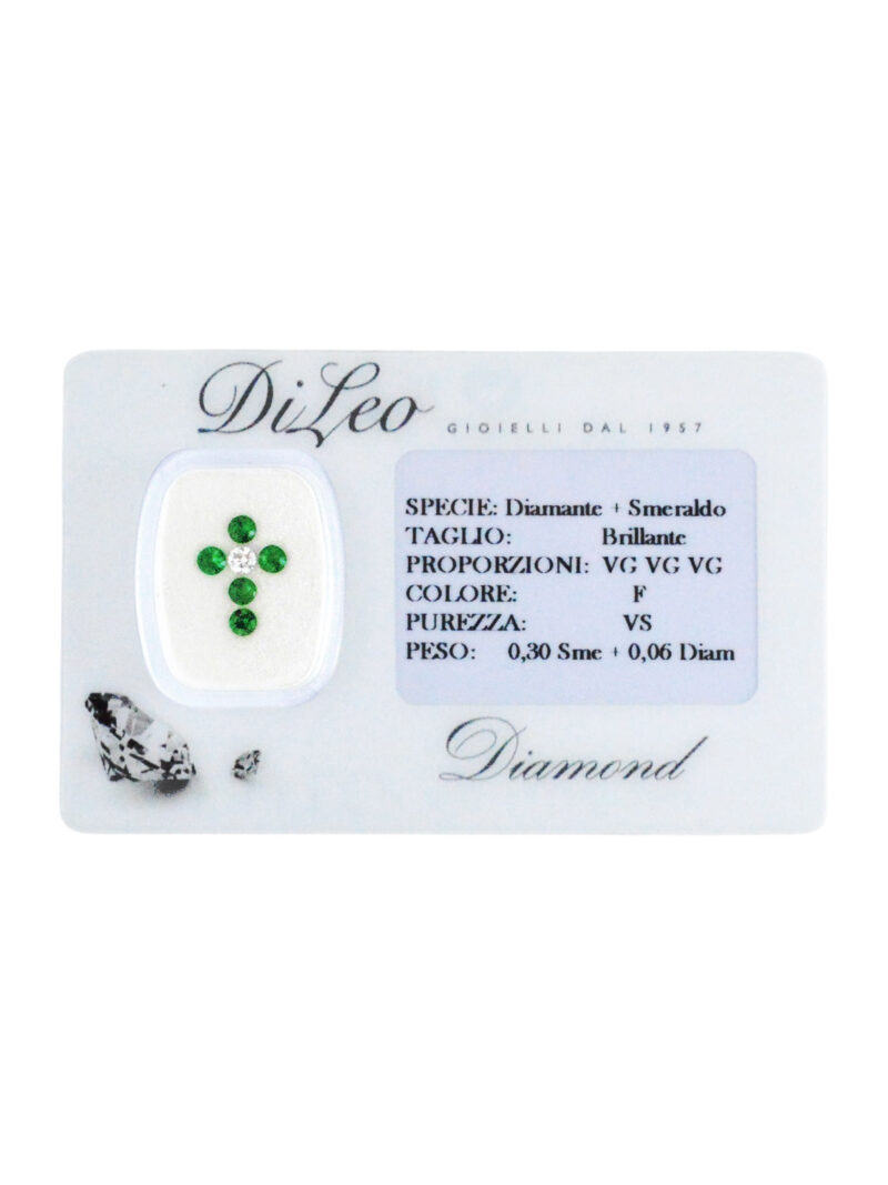 BLISTER CROCE SMERALDI + DIAMANTE  0,36